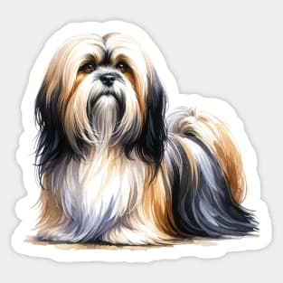 Lhasa Apso Watercolor - Beautiful Dog Sticker